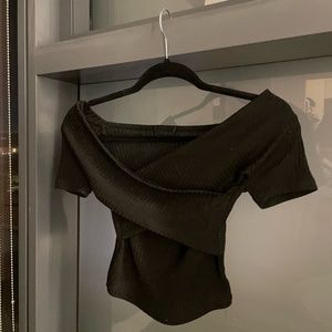 Black off shoulder top